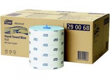 Tork Matik Advanced Rollenhandtuchpapier, TAD&Tissue, 2-lagig, 150m, blau, 21 cm, H1, 6Rollen/VE, 290068