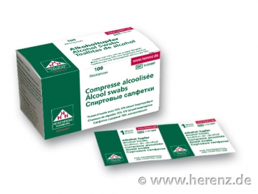 Alkoholtupfer, getränkt , einzeln verpackt, steril, 100Stk/Pkg