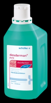 Desderman pure Händesdesinfektion,  500 ml,  farbstoff- und parfümfrei, daher besonders hautverträglich